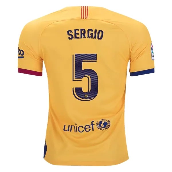Camiseta Barcelona NO.5 Sergio Segunda equipo 2019-20 Amarillo
